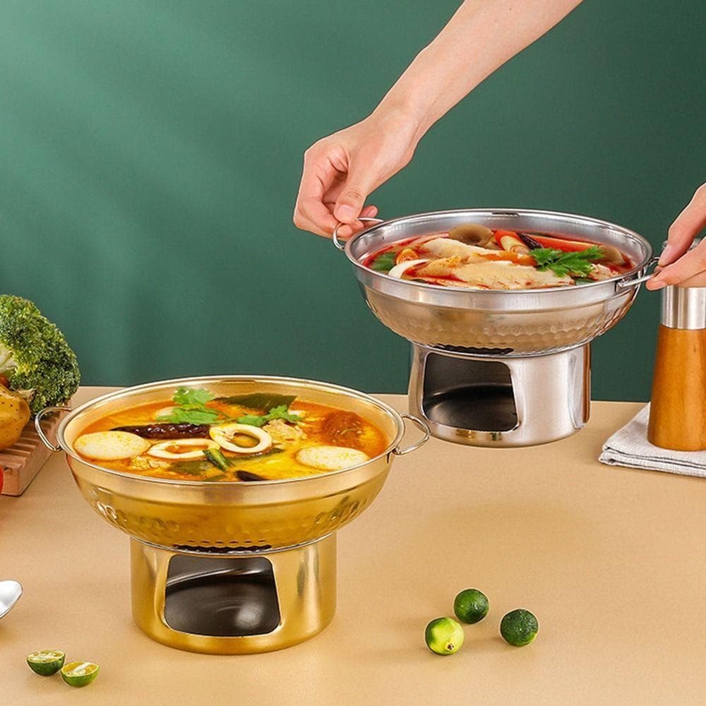 20/22cm Thailändsk Hot Pot Snabb Uppvärmning Dubbla Öron Hot Pot Multifunktionell Rostfri Stål Hot Pot Kök