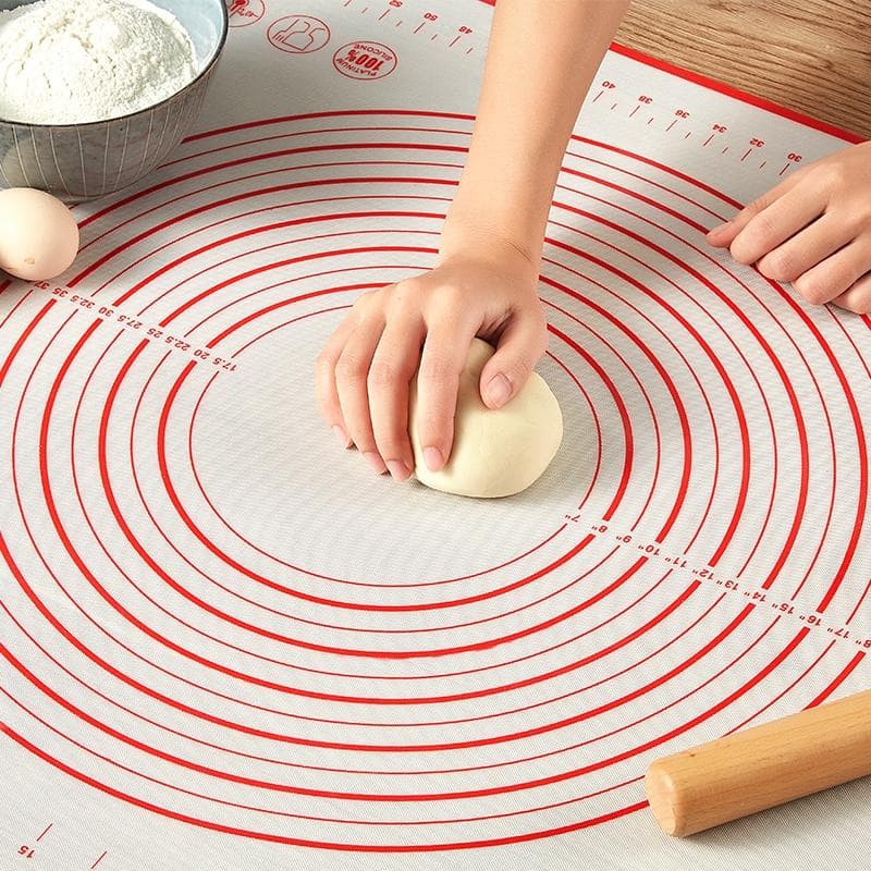 Halkfri silikonbakelse Köksmatta Extra stor Bakmatta Bänkdeg Rullmatta Ugnsfodral Fondant Pajskalsmatta svart