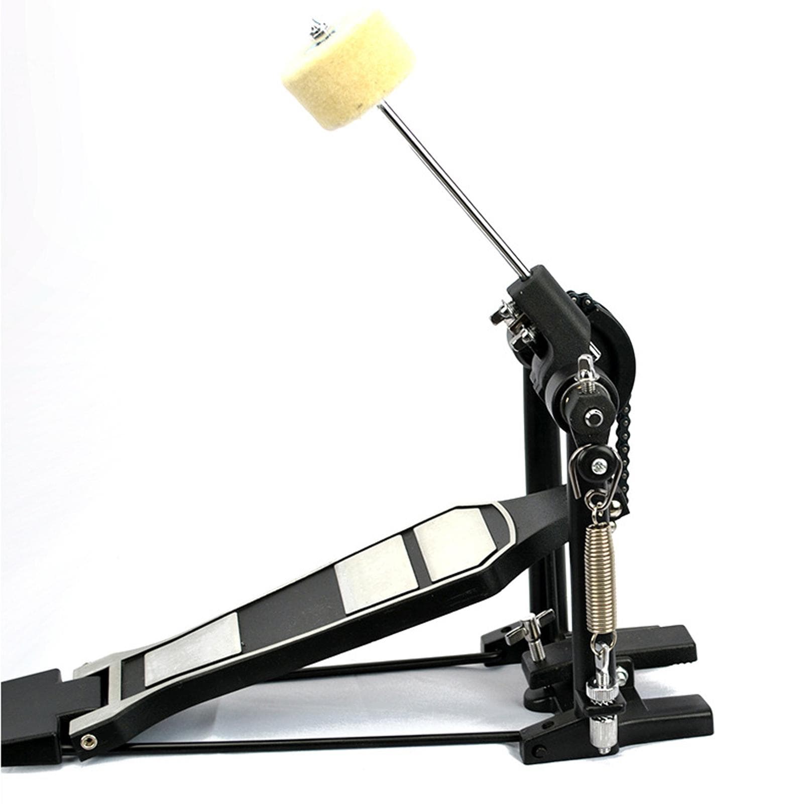 Trumpedal med trumma Ullvispare Aluminiumlegering Singles Trumpedal Trumset Pedal Singles Pedal svart
