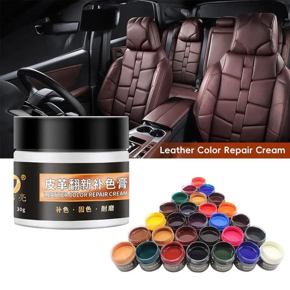 Billäder Vinyl Reparationssats 30g Sätesrengöring Färg Skötsel för Bilsoffa Läderreparationsrockar Hål Repar Sprickor Reparationssats vit