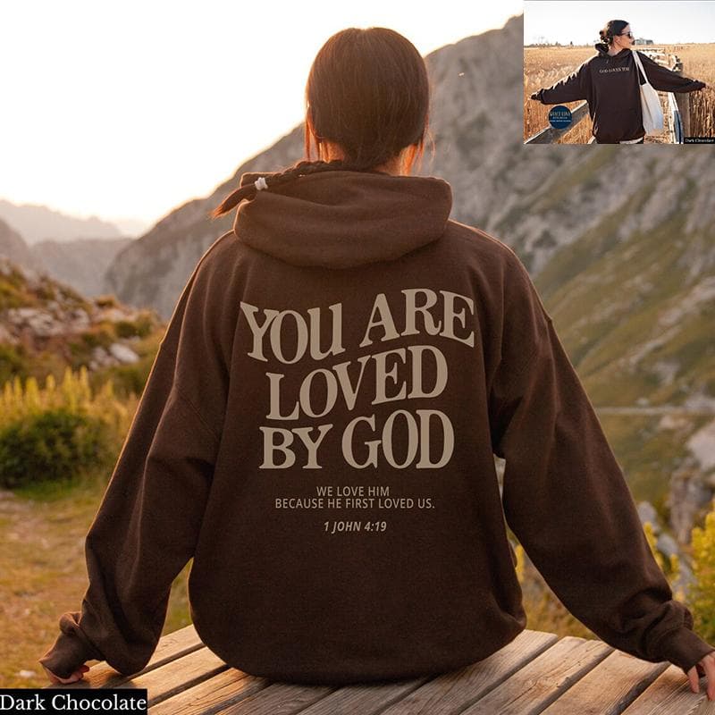 Jesus Loves You Hoodie Jesus Hoodie Kristen Hoodie Christian Sweatshirt Trendig Hoodie Bible Verse Shirt Estetiska kläder Chr cm khaki