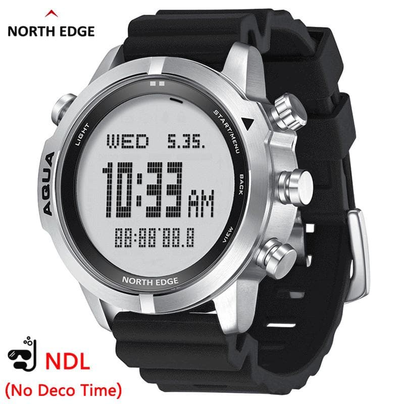 NORTH EDGE Professionell dykdator för herrklocka Scuba Diving NDL (Ingen Deco Time) 50M dykklockor Höjdmätare Barometer Kompass vit