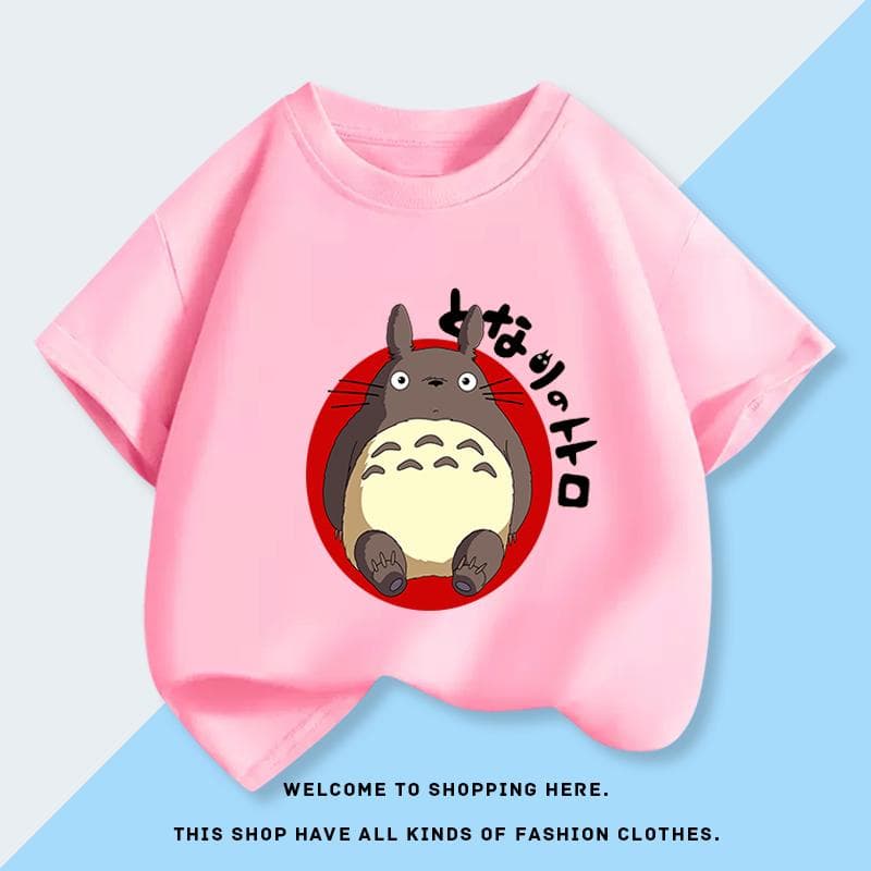 Totoro pojkar och flickor kortärmad T-shirt sommar ny 100% bomull sommar barn kortärmad topp trend cm