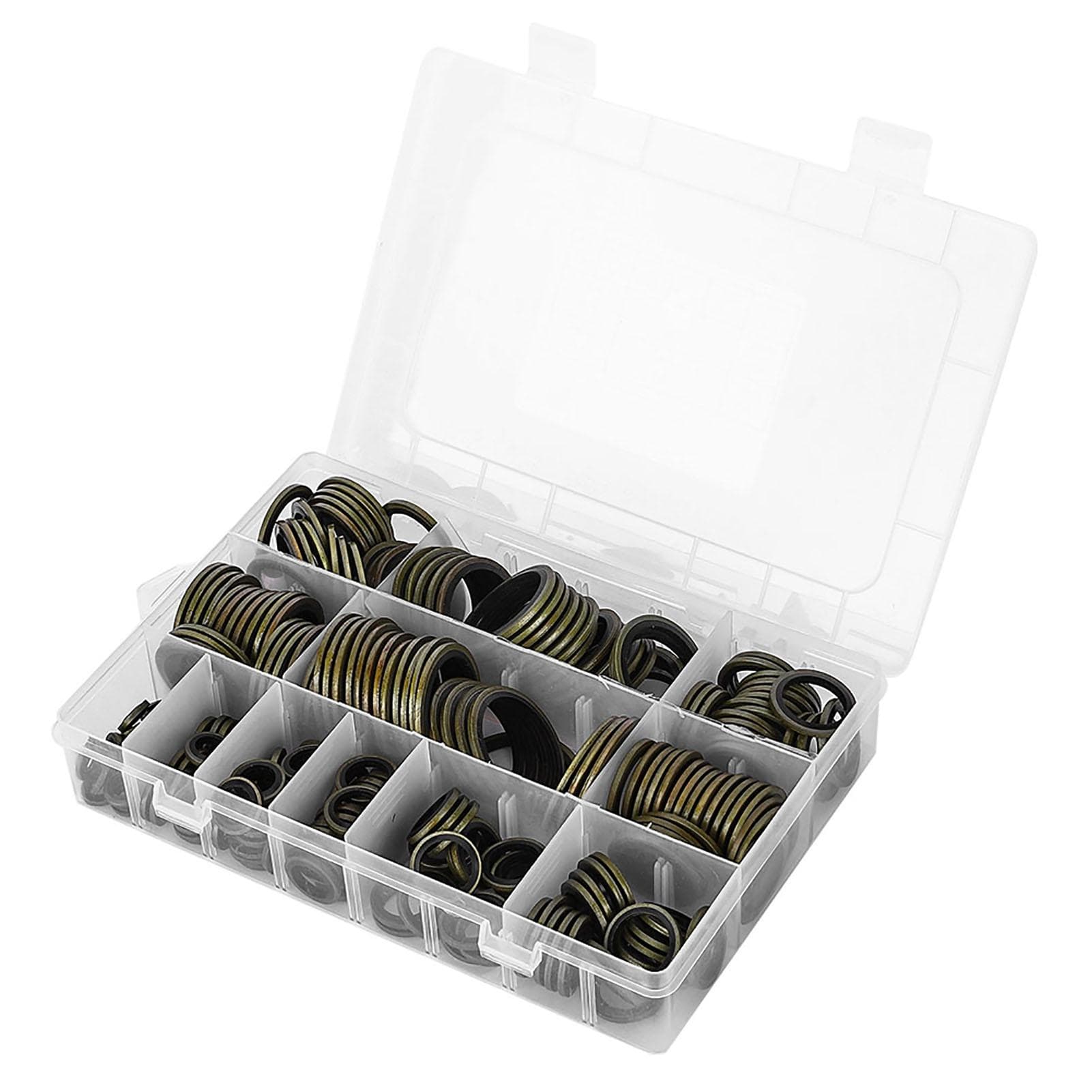 240 st 6\8\10\12\14\16\18\20\22\24\27\30mm Metall Gummi Tätning Oljering Avtappningsplugg Packningssats vit