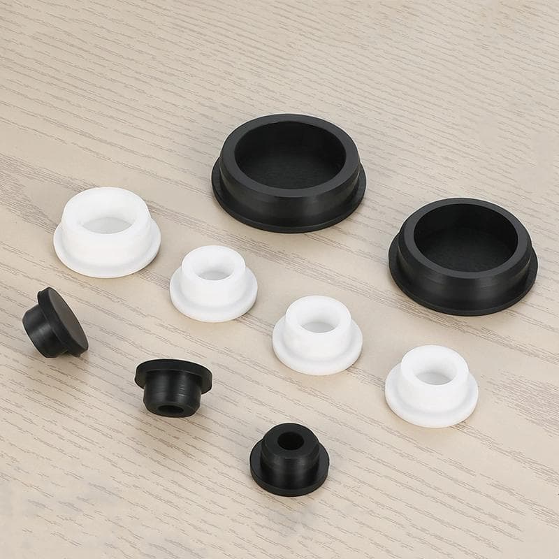 Svart/Vit Rund Silikongummi Tätning Hålpluggar Borrning 6,8mm-161,5mm T Typ Stoppare Blindlock Tätning svart
