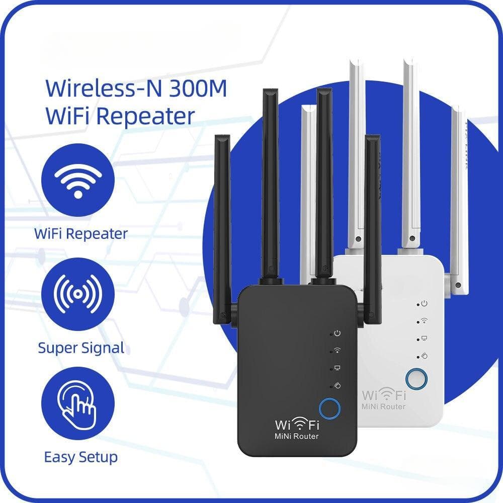 Wifi-repeater 300 Mbps Wifi Trådlöst Internet Lång räckvidd Förlängare Signalförstärkare för hemmet Med AP-läge Ethernet vit