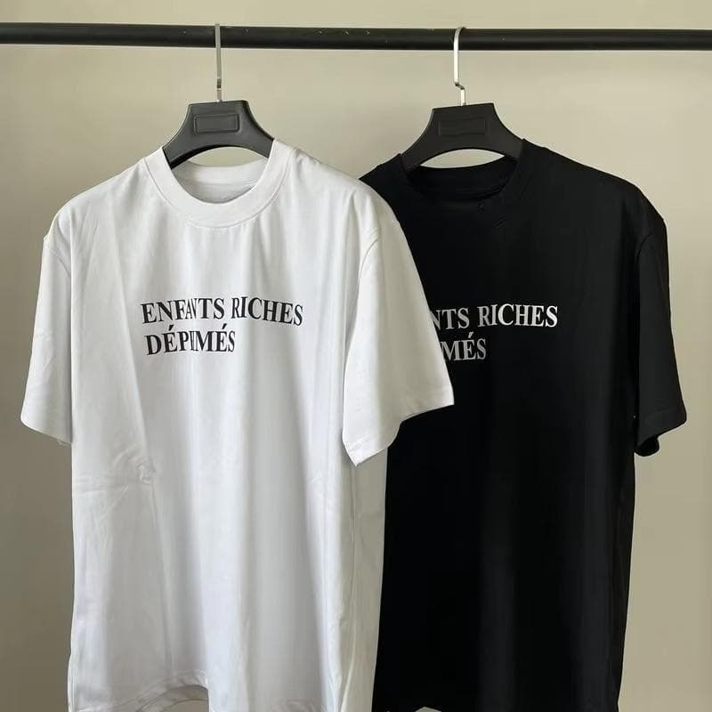 Sommar ERD Retro Nisch Trendigt Märke Bokstav Rund Hals Tryck Slogan Dam Lös Kortärmad Bomulls T-shirt Street Wear cm