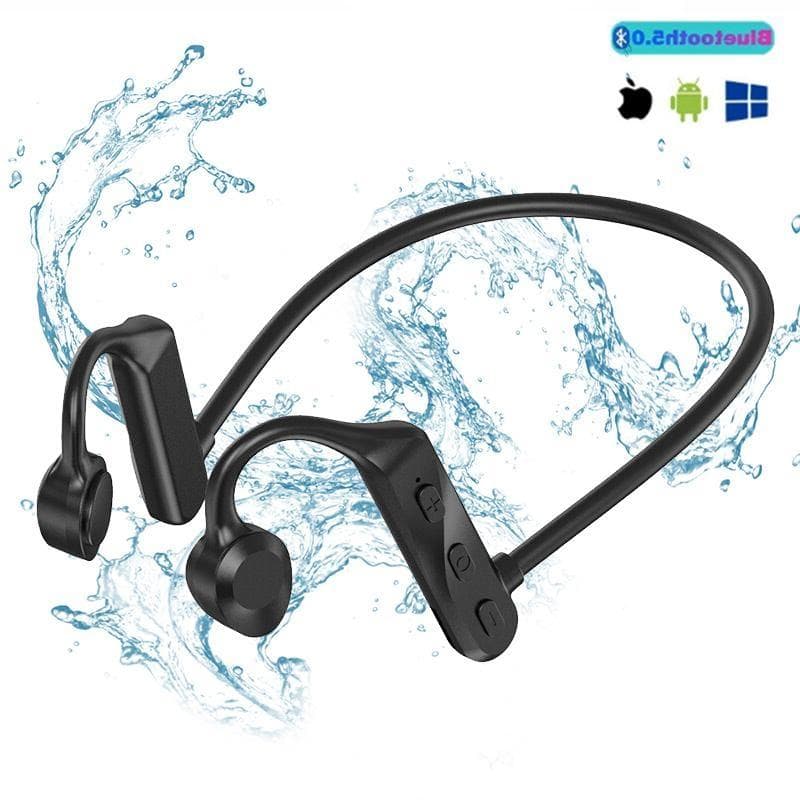 Bone Conduction Hörlurar Bluetooth Trådlös Vattentät Bekväm att bära Öppen öronkrok Lättviktshörlurar grön