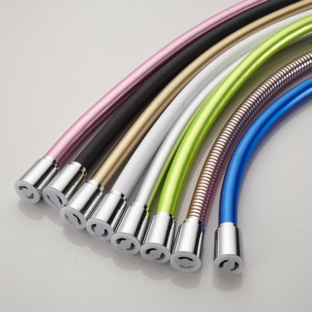 PVC Duschslang Flexibel Flexibel Duschslang för Badrum Duschhuvud 1,5M Guld Silver Svart Bad Duschslang gyllene