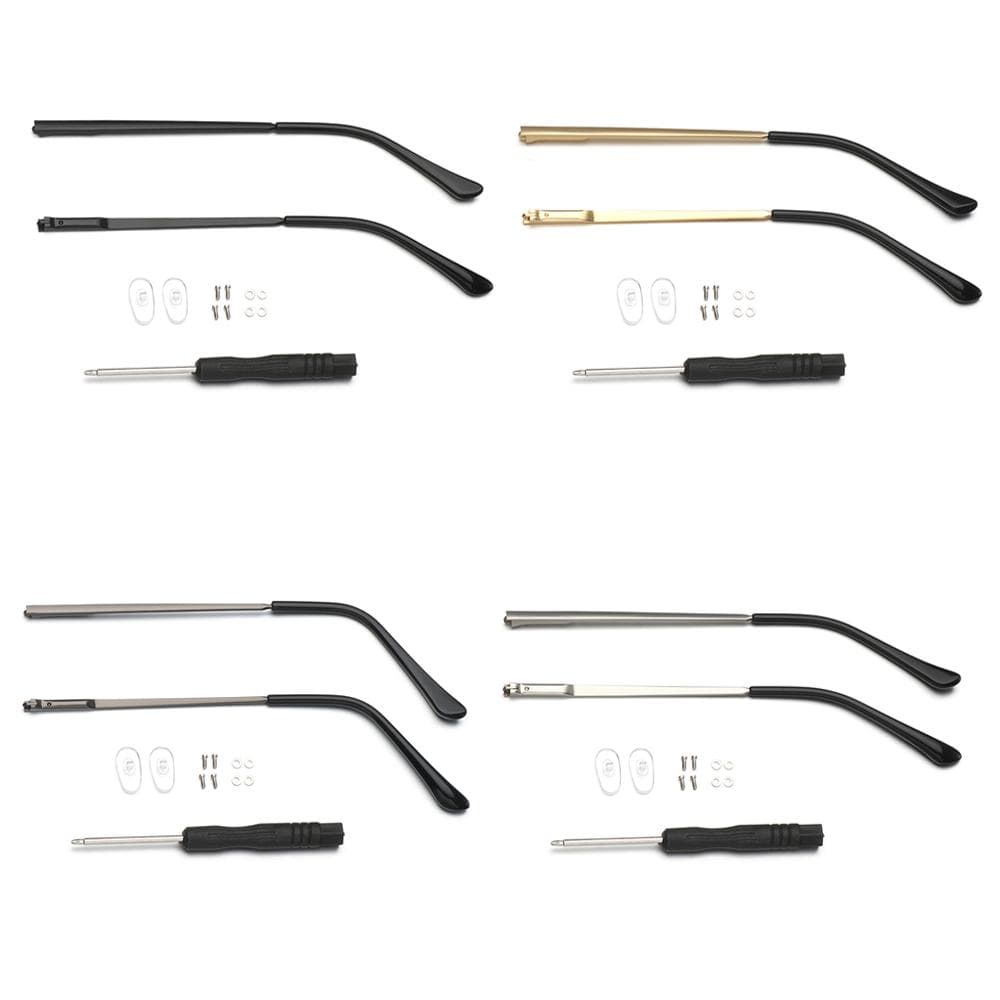 1 Par Metall Universell Halkfri Ersättningsben Glasögon Arm Glasögonbåge Glasögon Tillbehör silver