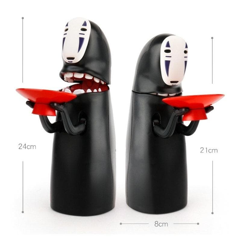 1 st Elektronisk Ansiktslös Man Spardosa Spökfigur Mynt Tecknad film No-face Spargris Rolig Ansiktslös Man Spökfigur Sparlåda svart