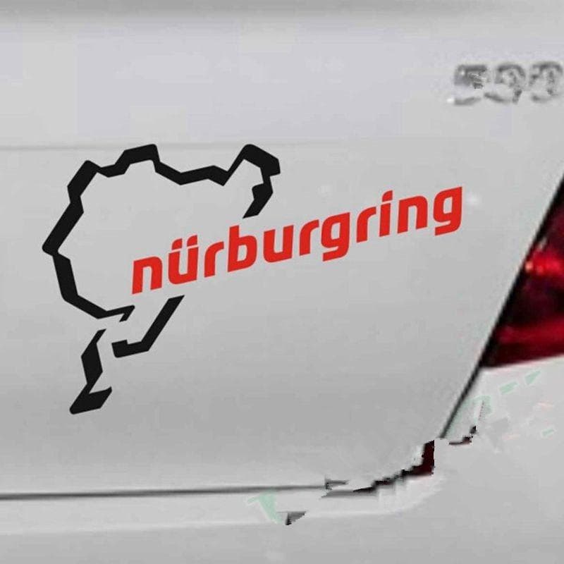 Tävlingsbanan Nurburgring Bildekal Racerbil Motorsport Vinyldekordekal För Bilkaross Fönster Vattentät vit