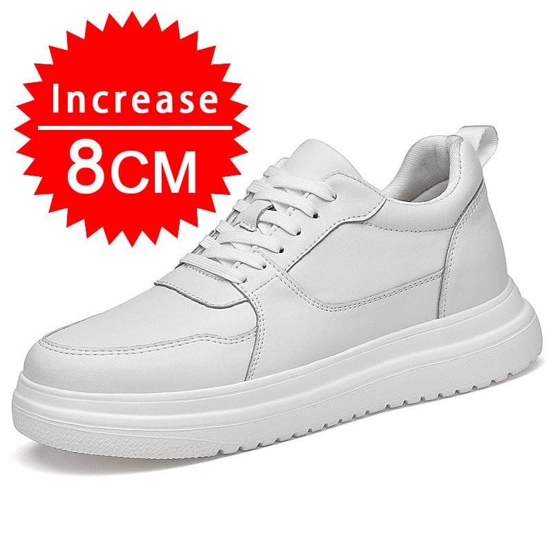 Herr Sneakers Hiss Skor Höjd Höjd Öka innersula 7-8CM Högklackat Skor Äkta läder Sportskor cm