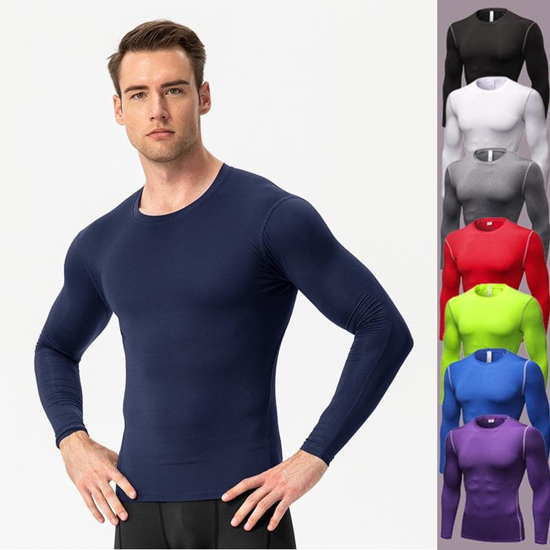 T-shirts för herr Löpning Cykling Gym Fitness Långärmad Träning Jogging Sportskjortor Utomhus Toppar cm röd