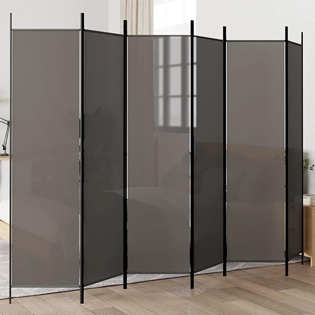 Vidaxl Paravan 6-delad, Antracit, 300X200 Cm, Tyg
