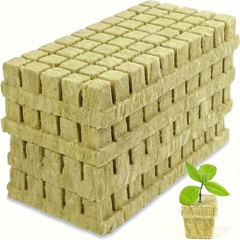 100 st Rockwool/ Stenull Startkuber för Sticklingar, Växtförökning och Fröstart, Växtgroddningsutrustning