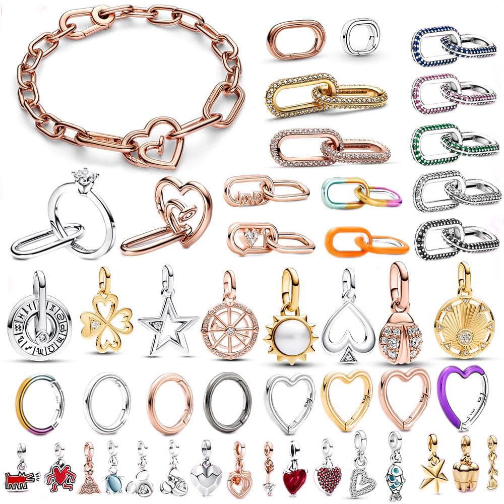2023 Sterling Silver S925 berlock ME Heart Charm Loved Hoops Örhänge Fit original Armband Me kvinnor smycken present