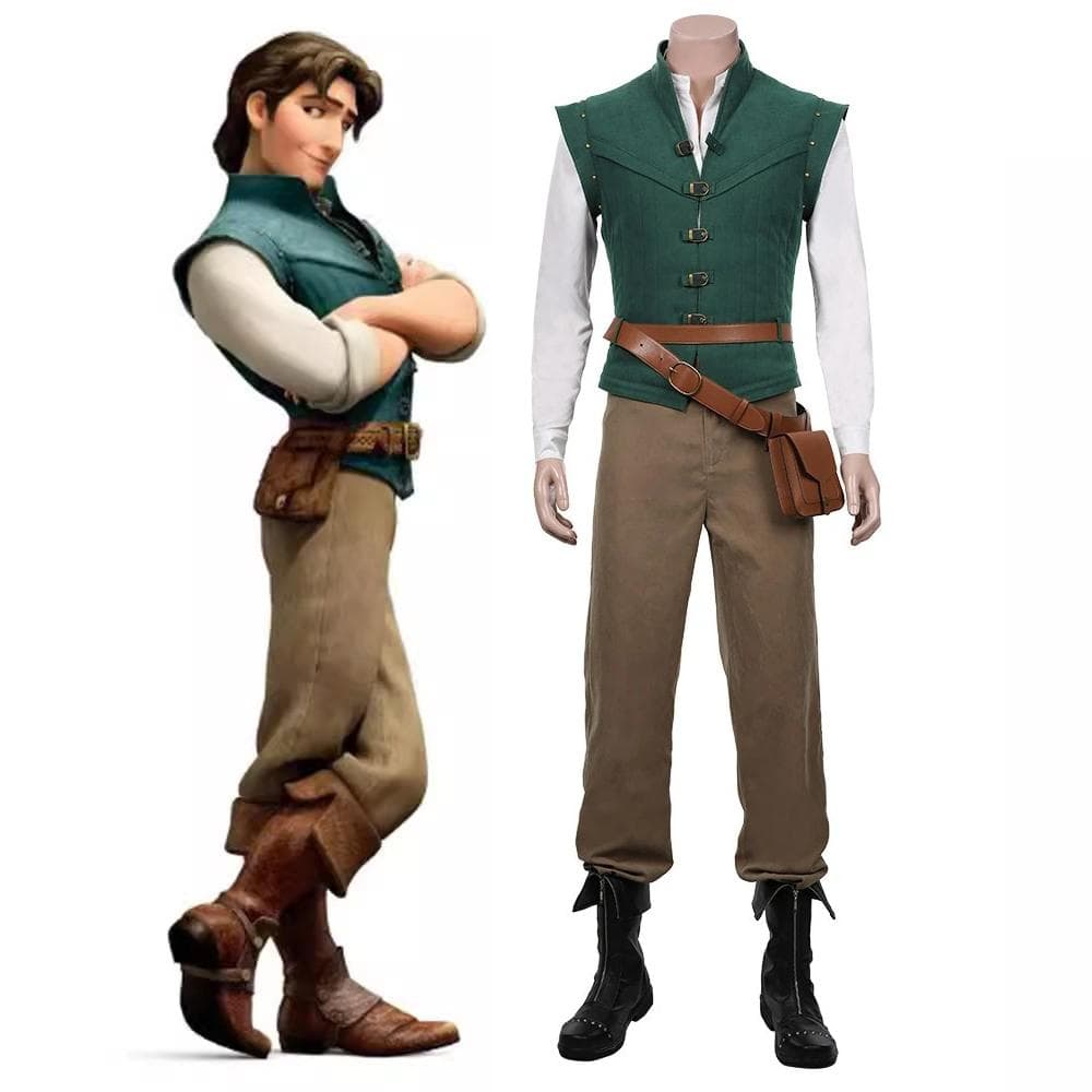Flynn Rider Trassel Rapunzel Cosplay Kostym Vuxen Karnevalsuniform Halloween Anime Halloweenkostymer cm