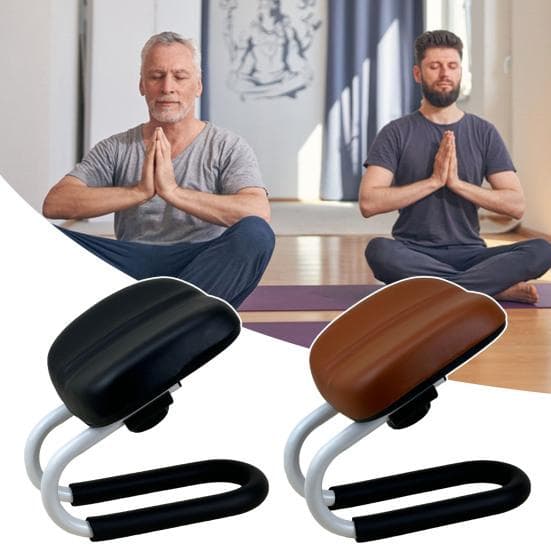 Yoga Pall Meditation Bönpall Höjdjusterbar Höftstöd Ergonomisk Metall Yoga Stol brun