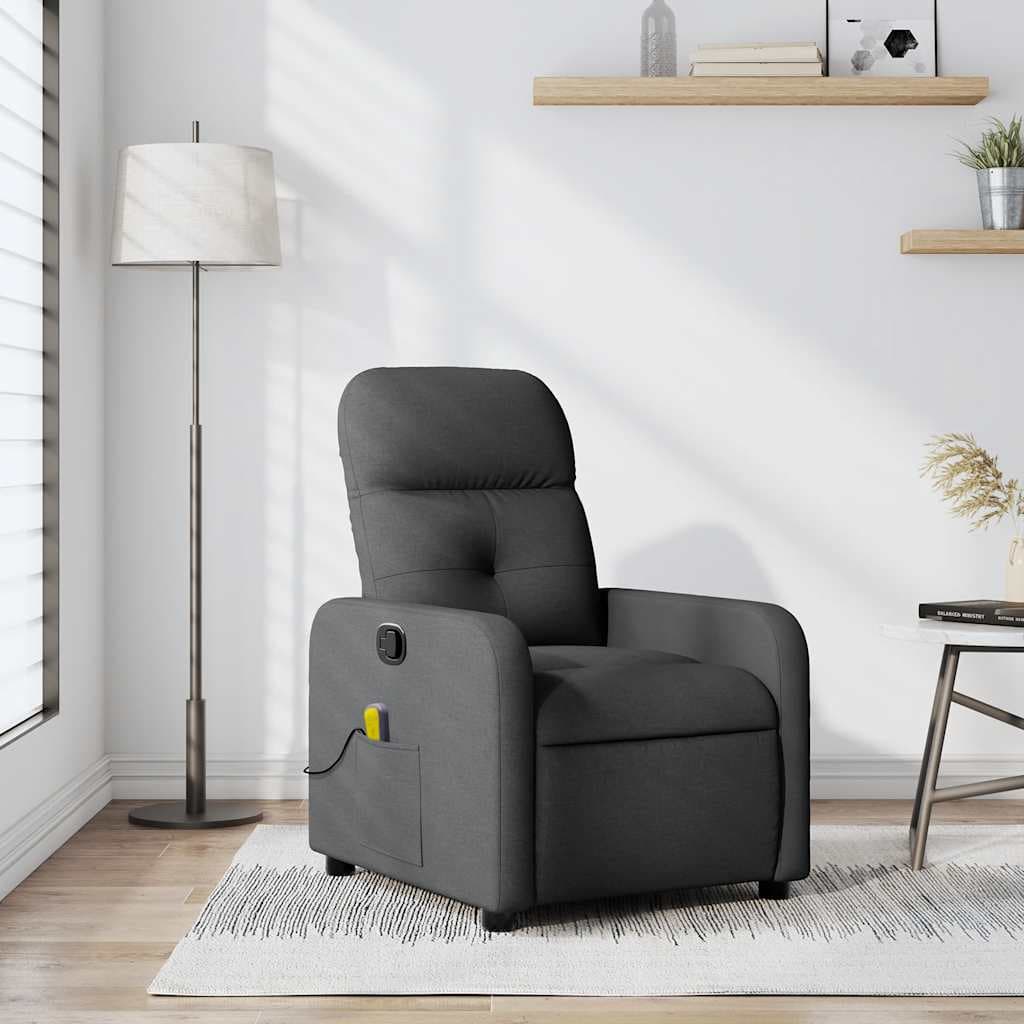 Vidaxl Fällbar Massagestol, Mörkgrå, Tygklädd