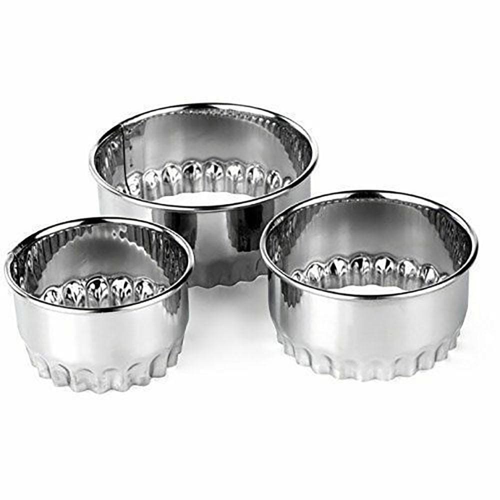 Set Rostfritt Stål Släta Vågiga Scones Bakverk Paj Quiche Tårt Skärare Verktyg Tillbehör