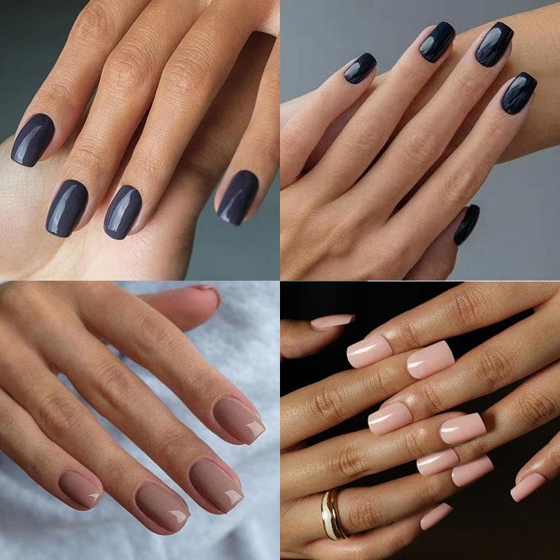 24 st 19 Färger Naglar att Bära Naglar Enkla Medium och Långa Fyrkantiga Enfärgade Nagelplåster Nagelkonstbit Färdiga Avtagbara Naglar röd