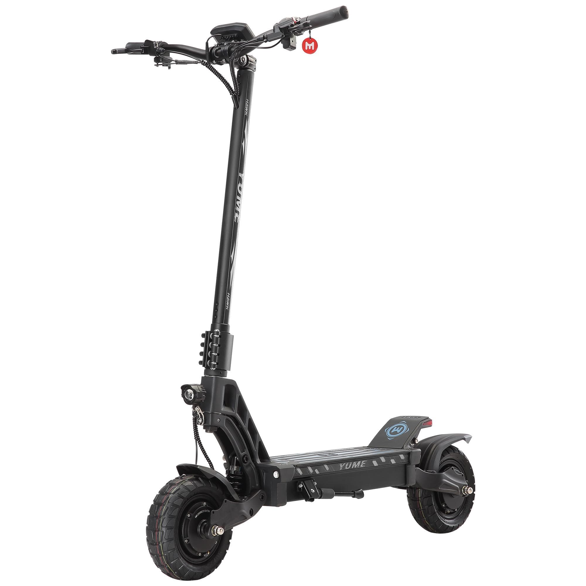 YUME HAWK Terränggående Elsparkcykel 2x1200W Kraftfull Motor 60V22.5Ah Batteri 70 km/h Maxhastighet 10-tums Terrängdäck Vuxen Utomhusåkning