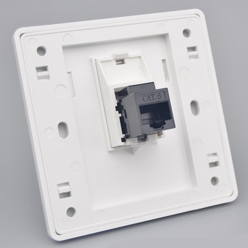 86x86mm hona till hona CAT6 Gigabit Dual-Pass nätverksväggkontakt RJ45 LAN frontplatta Internet rak kontakt uttag