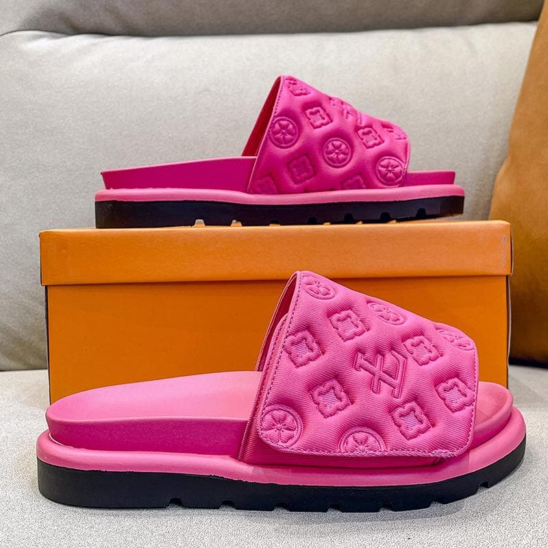 Damskor Magisk Klistermärke Platta Tofflor 2024 Sommar Nya Designer Lyxiga Sandaler för Kvinnor Eleganta Hem Platta Tofflor Zapatos De Mujer cm