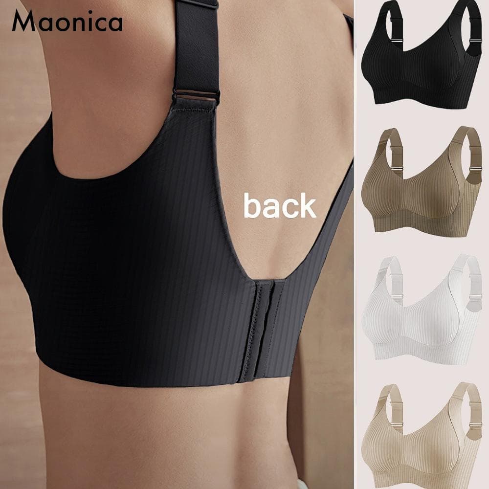 Europeisk Storlek Dam Plusstorlek Sömlösa BH:ar Push Up BH:ar för Stora Bröst Maillardfärgad Tank Top Underkläder cm beige