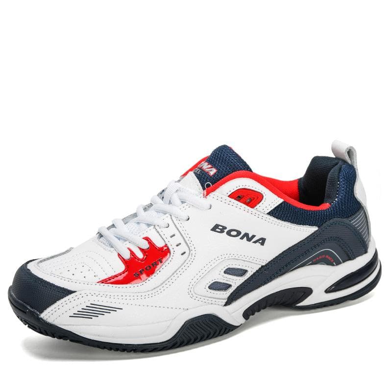 BONA Ny populär stil män tennisskor utomhus jogging sneakers snörning män idrottsskor Bekväm Ljus Mjuk cm röd