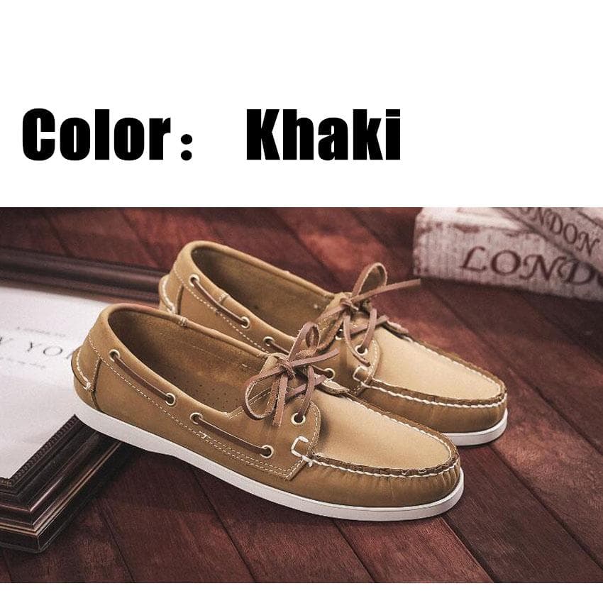 Herr Damer Äkta Läder Docksides Casual Båtskor, Märkesdesigner Platta Loafers För Homme Femme Blå Vit 2022A005 cm