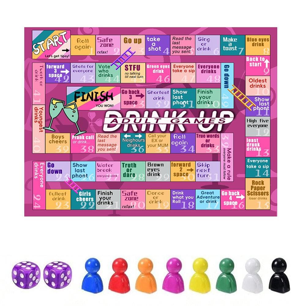 Dryckesspel med interaktiva element för spelkvällar, födelsedagar, med 2-8 spelare