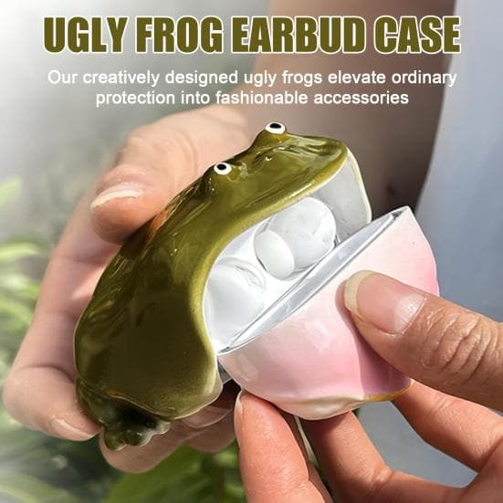 Skyddsfodral för Air Pods Pro/Pro 2/Pro 3/Air Pods 4 Mjukt Anti-repa Stötskydd Ful Groda Design Trådlöst Hörlursfodral