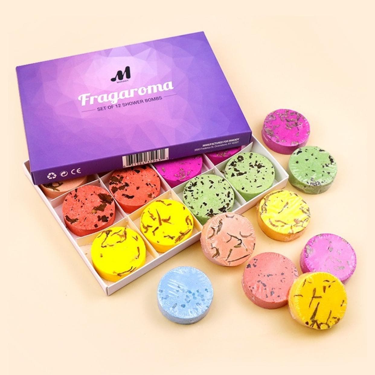 12 st/förpackning 30 g Aromaterapi Duschtabletter Yoga Meditation Aroma Duschångare Saltbadstabletter Lavendel Citron Mint Ros violett