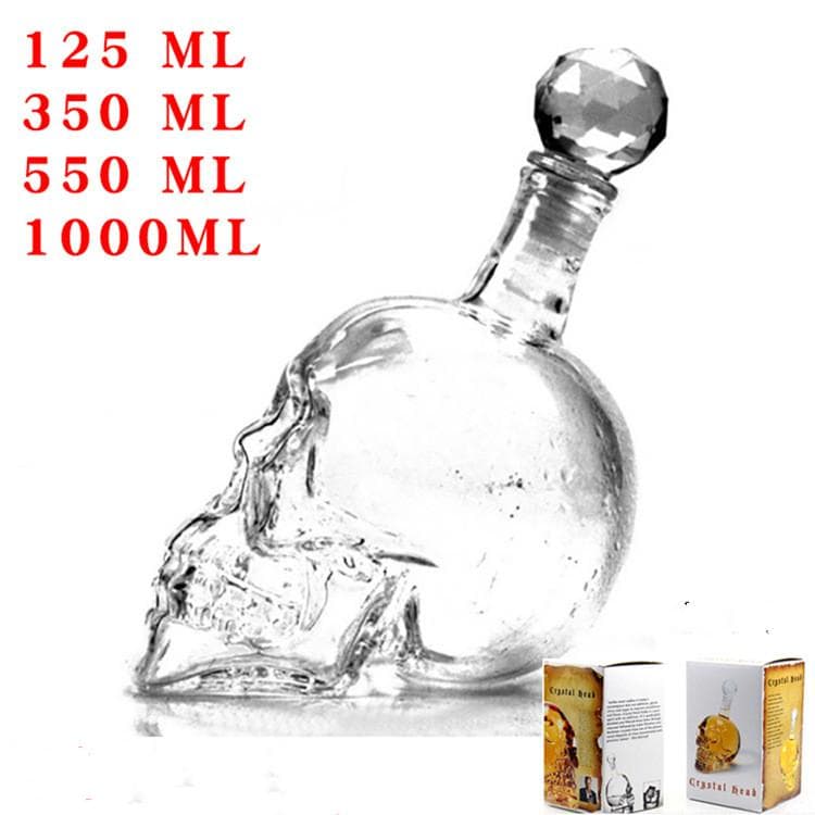 Skull Bottle Vodka Flaska 350ml 550ml 1000ml Karaff