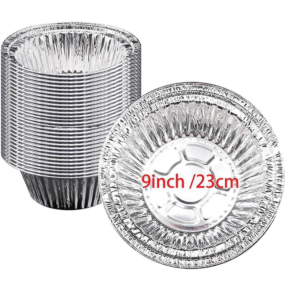 20 stycken 9-tums slitstarka aluminiumfolieformar, runda, för matlagning & förvaring & ugn