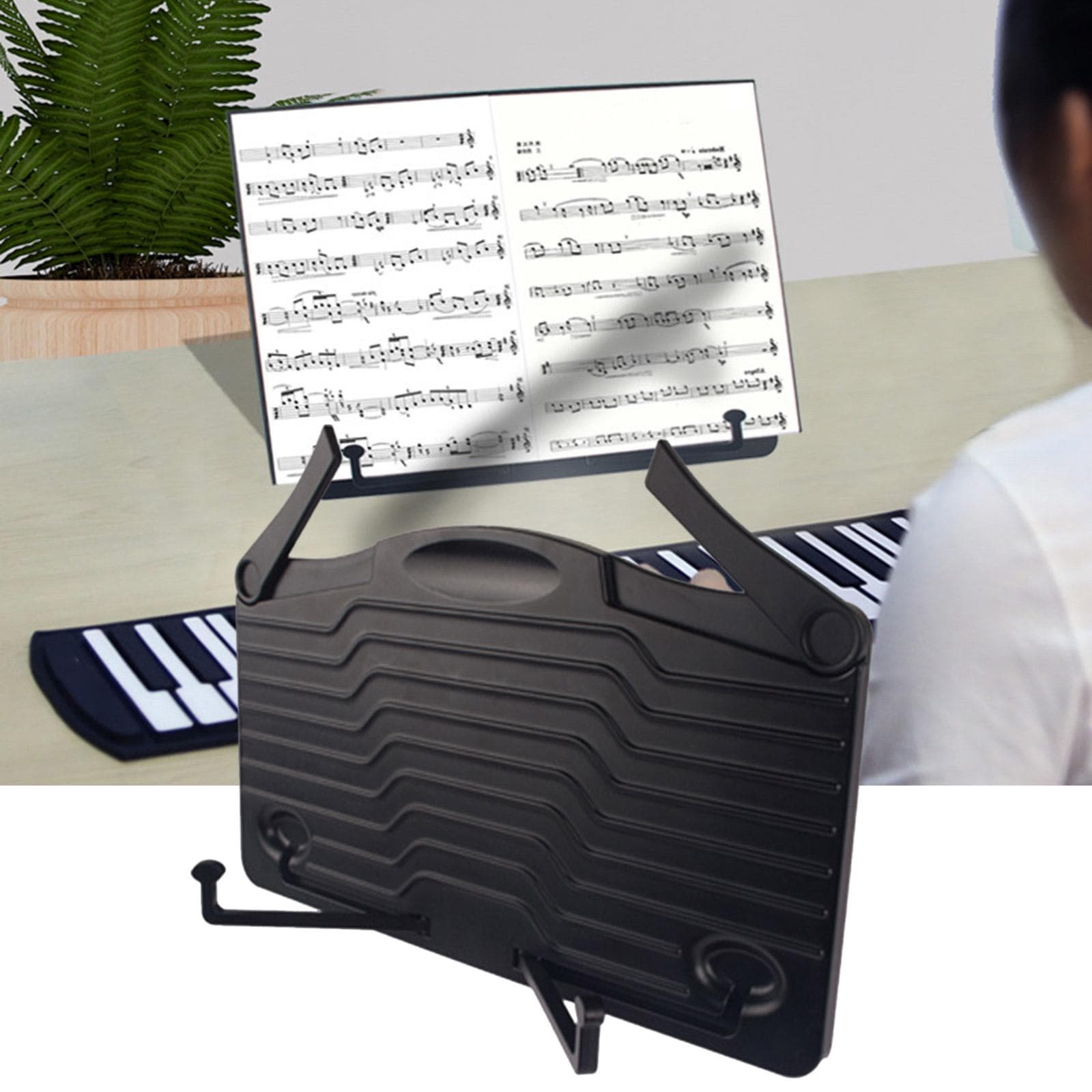 Laptopstativ Fällbart Skrivbord Läsning Bokhållare Bokstöd Skrivbord Notställ Hållare Bas med Justerbar Höjd