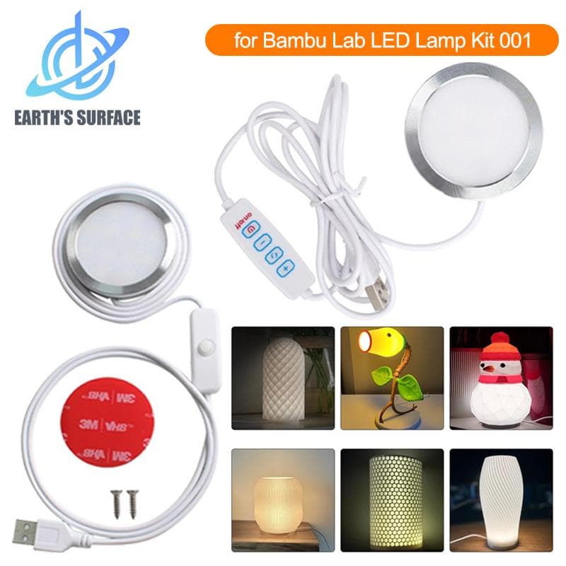 DIY-modell för Bambu Lab LED-lampsats 001 Bambulab Ljussats Varmvit Multifärgad LED-lampa 3D-skrivardelar Utan Lampskal