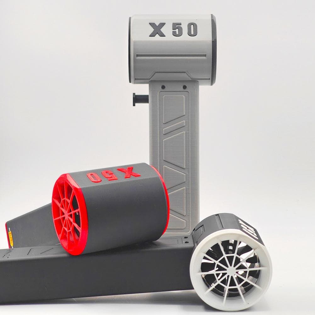 Handhållen X50 Jetfläkt 1300g Hög Tryckkraft Våldsam Fläkt 50mm Borstlös Motor Kanaliserad Turbofläkt Hög Effekt röd