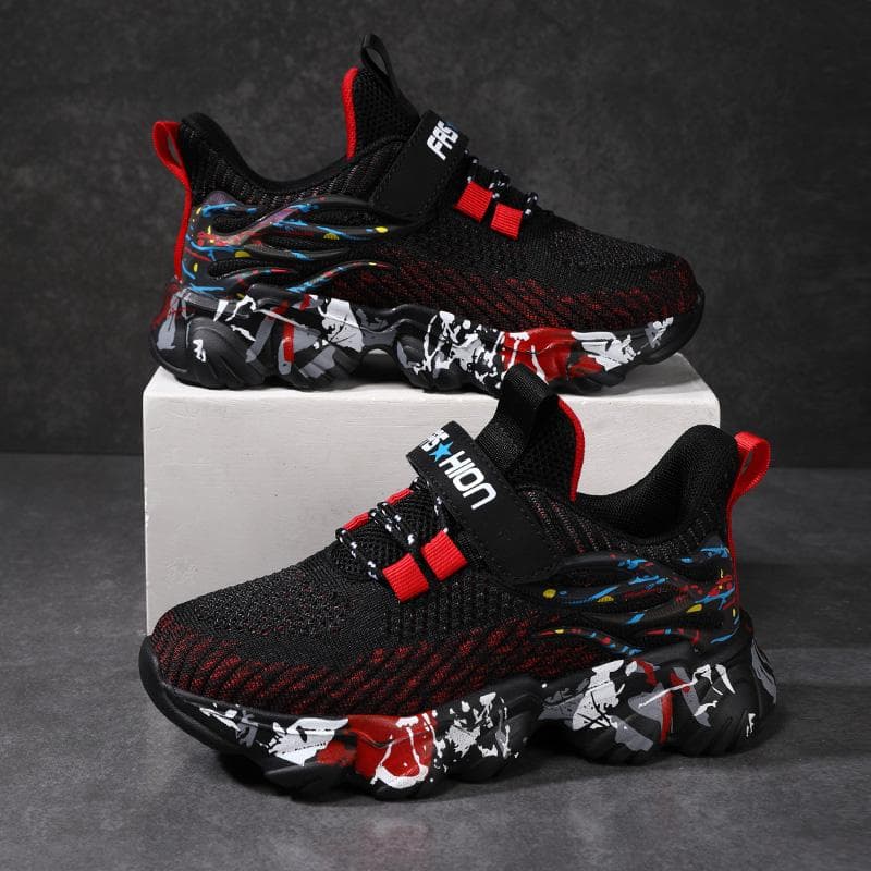Barnmode Sportsneakers Högkvalitativa Sneakers Pojkar Flickor PU Fritidssneakers Skor Barn Casual Sneakers Utomhus cm svart/blå