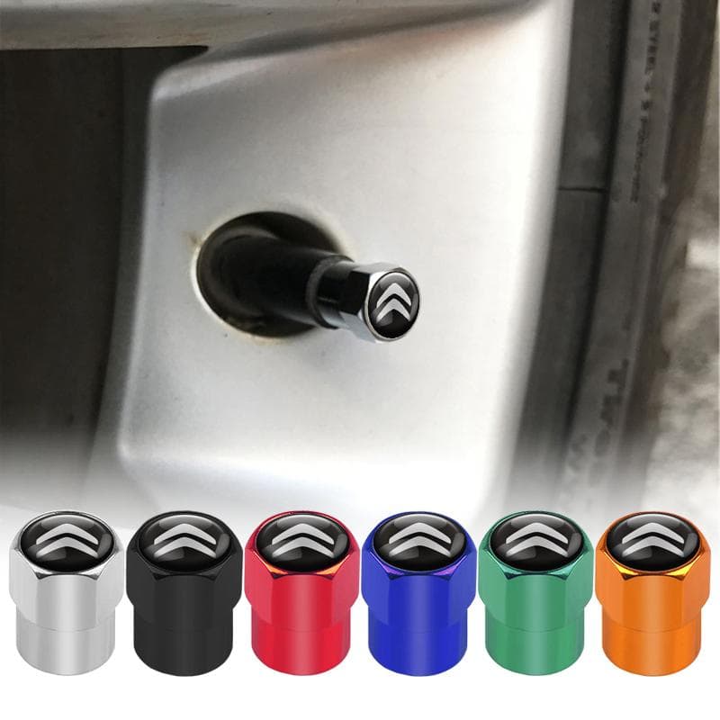 3D Metallbilmärke Hjul Däckventilhattar Stamkåpa För Citroen C4 C3 C5 C1 C2 Berlingo Celysee Cactus Picasso Saxo Aircross