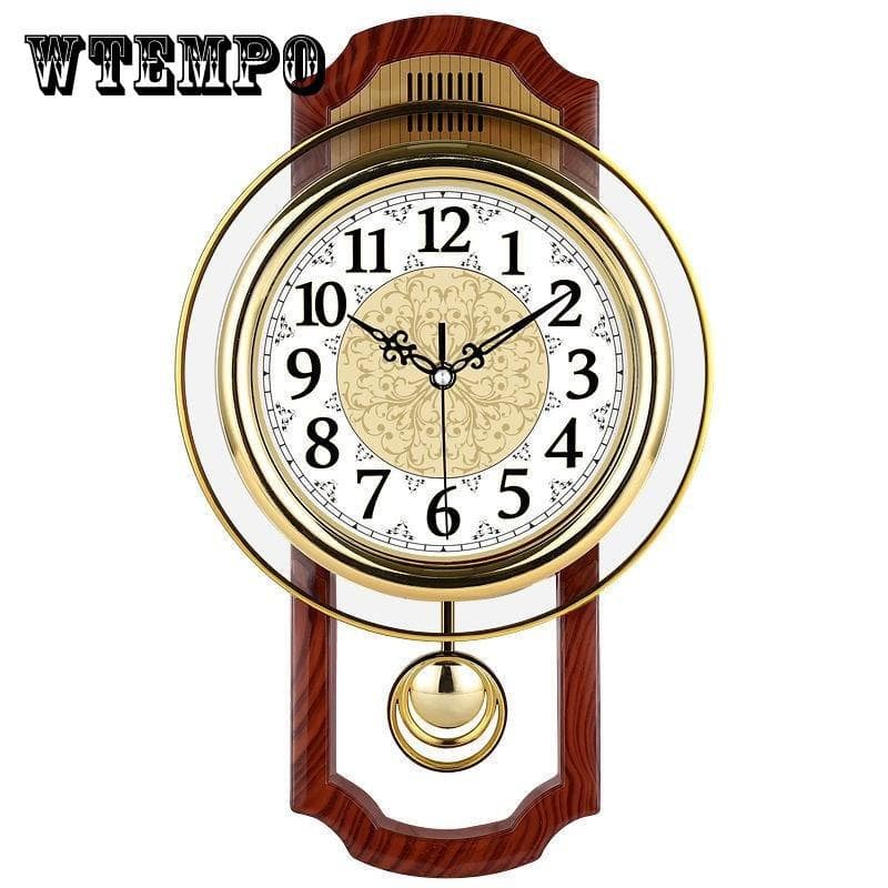 Europeisk stil Retro Swing Väggklocka Vardagsrum Enkelt Mode Väggklocka Sovrum Tyst Quartz Klocka Modern klocka