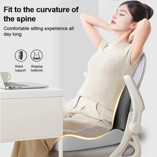 Sittdyna med Ergonomisk Design Ländryggsstöd Halkfri Memoryskum Lättviktig Bärbar Smärtlindring Sittdyna svart
