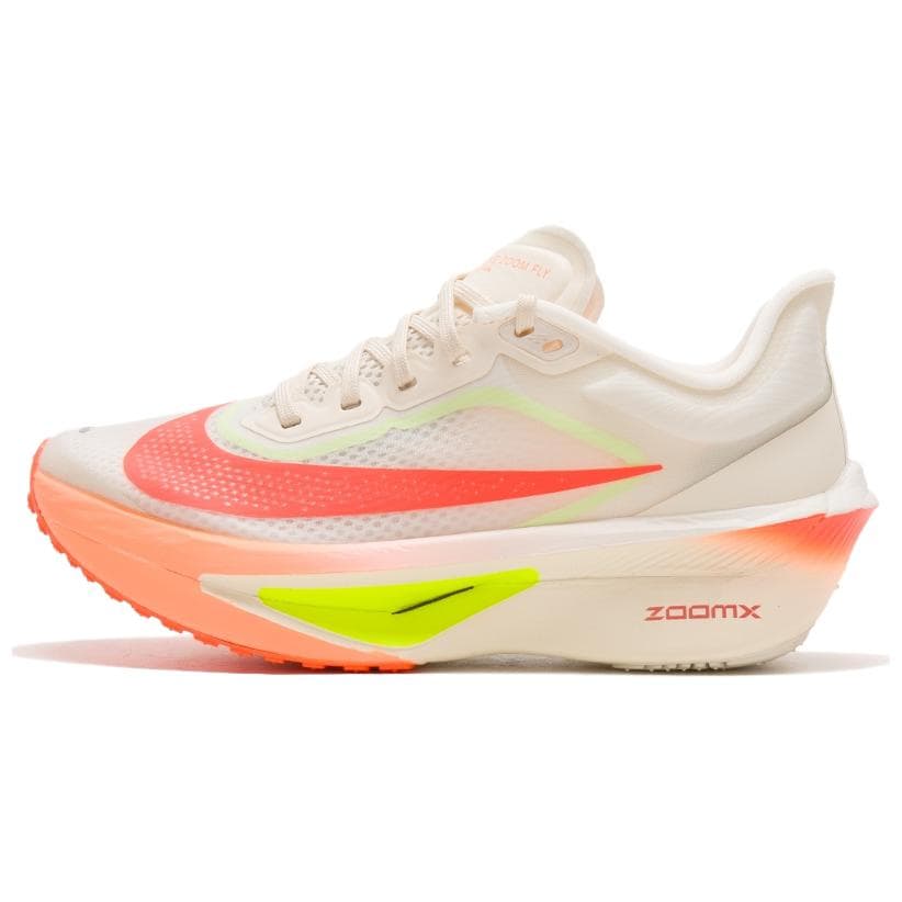 Nike Zoom Fly 6 Andningsbara Löparskor med Låg Topp Dam Vit Orange Sneakers vardagliga FN8455-105 cm