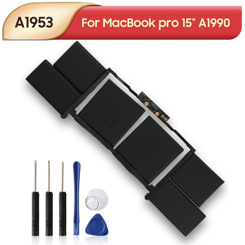 Uppladdningsbart litiumbatteri för MacBook Pro 15  A1990 2018 2019 A1953 Bärbar datorbatteri 7336mAh med verktyg