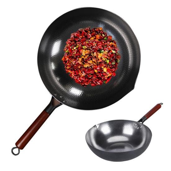 Smidjärnspanna Wokpanna Non-Stick Fiskfjäll Stekpanna Jämn Värmefördelning Ergonomiskt Handtag Kokkärl för Stekning Grytkokning Šngkokning