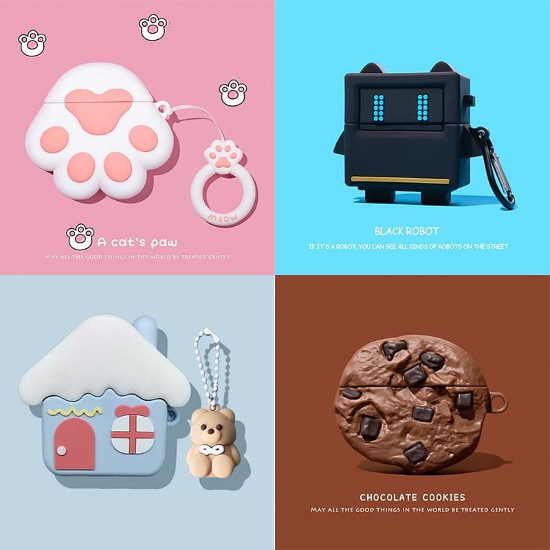 3D Chokladkakor Skydd för AirPods 4 Tecknad Söt Trådlöst Hörlursfodral för AirPods Pro 2 Laddningsskydd för AirPods 3 2 1