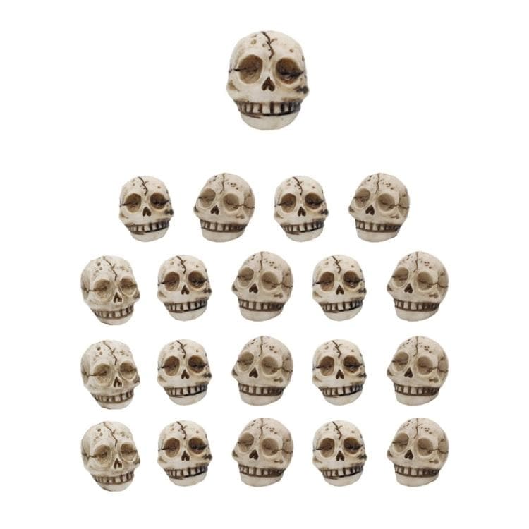 20x Harts Skalle Dekorationer Set Mångsidiga Miniatyrrekvisita för Halloween Spökhus och Temafester cm