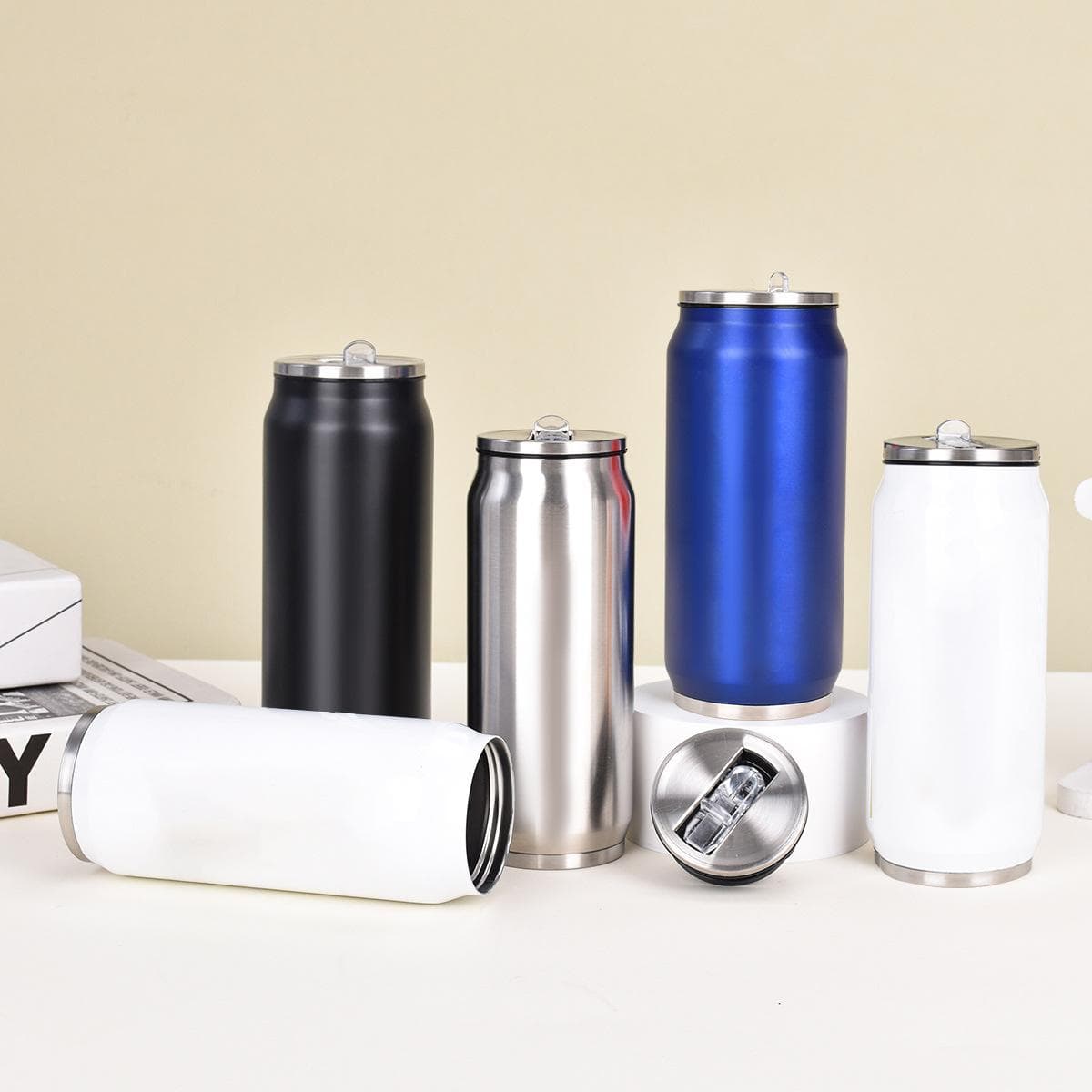 Ny Rostfri Stålburk Vattenkopp Bärbar Vakuum Bil Termoskopp DIY Personlighet Kreativ Coca-Cola Burk